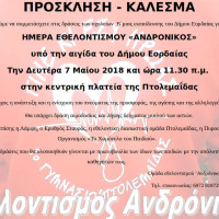 Εθελοντικές δράσεις των σχολείων Β/θμιας εκπαίδευσης του Δήμου Εορδαίας αφιερωμένες στον αδικοχαμένο μαθητή Ανδρόνικο