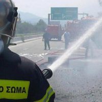 Φωτιά σε φορτηγό που κινούνταν στην Εγνατία Οδό Βέροιας – Κοζάνης
