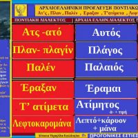 Ατ’ς, Πλαν, Παλέν, Εραξαν,Τ’ ατίμετα, Λεφτοκαρομάνα: Λέξεις και φράσεις τη ποντιακής διαλέκτου με αρχαιοελληνικές ρίζες – Της Δέσποινας Μιχαηλίδου Καπλάνογλου