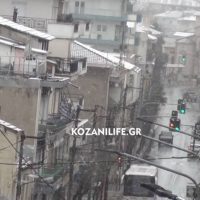 Ασθενής χιονόπτωση το πρωί της Κυριακής στην Κοζάνη – Δείτε το βίντεο