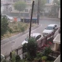 Χαλαζόπτωση το μεσημέρι της Δευτέρας στην πόλη της Κοζάνης – Δείτε το βίντεο