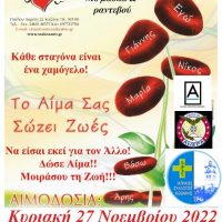 Γέφυρα Ζωής : Αιμοδοσία την Κυριακή  27 Νοεμβρίου