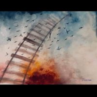 “Έφτασα μαμά…” Ένα σκίτσο που έφτιαξε η εικαστικός Παρασκευή Τζιμοπούλου από το Πλατανόρευμα Κοζάνης- Αντικατοπτρίζει επακριβώς την τραγωδία στα Τέμπη