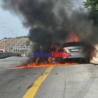 Τυλίχθηκε στις φλόγες ΙΧ στην Εθνική Οδό Βέροιας – Κοζάνης
