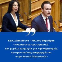 Κ. Βέττα – Μ. Ζαμπάρας: «Αναπάντητα ερωτηματικά και μεγάλη ανησυχία για την δημιουργία κέντρου καύσης απορριμμάτων στην Δυτική Μακεδονία»