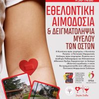 Εθελοντική αιμοδοσία την Κυριακή 7 Δεκεμβρίου από τον Άγιο Δημήτριο και το Ρυάκιο Κοζάνης
