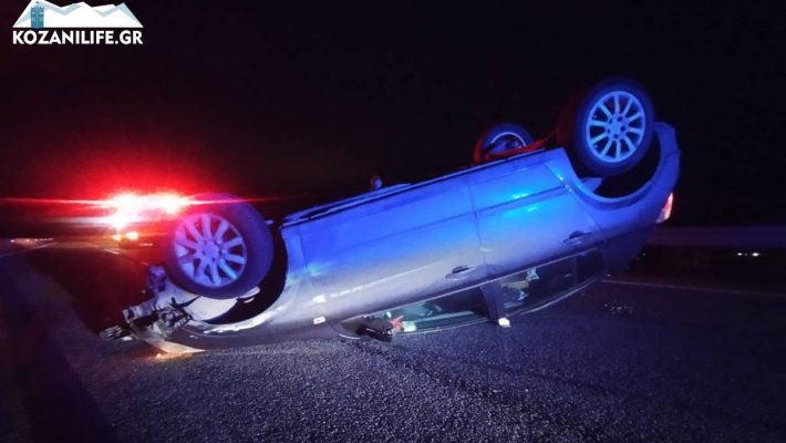 Ανατροπή αυτοκινήτου στην Εγνατία Οδό στο ύψος της Ποντοκώμης – Δείτε βίντεο