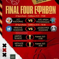 Ε.ΚΑ.Σ.ΔΥ.Μ : Το Final Four εφήβων θα πραγματοποιηθεί 21-22 Μαρτίου στο Δ.Α.Κ. Σιάτιστας