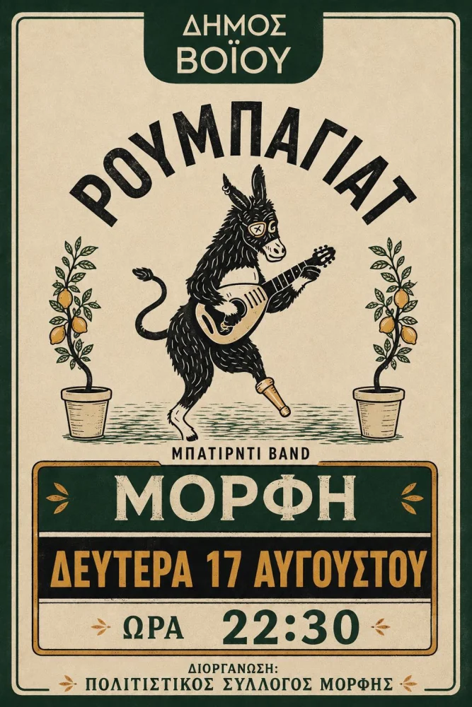 Δήμος Βοΐου: Πολιτιστικό καλοκαίρι – Δευτέρα 17 Αυγούστου